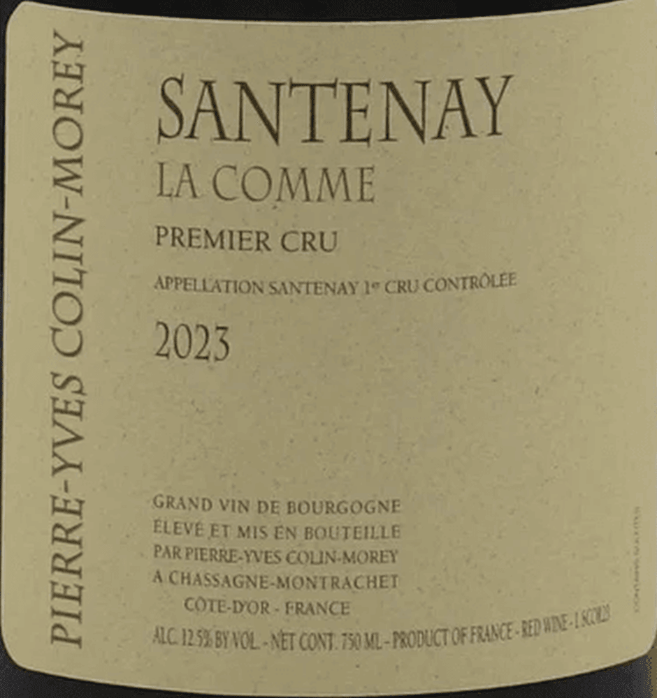 DOMAINE PIERRE - YVES COLIN - MOREY SANTENAY 1ER CRU BLANC 'LA COMME' 2023 - SipNYC
