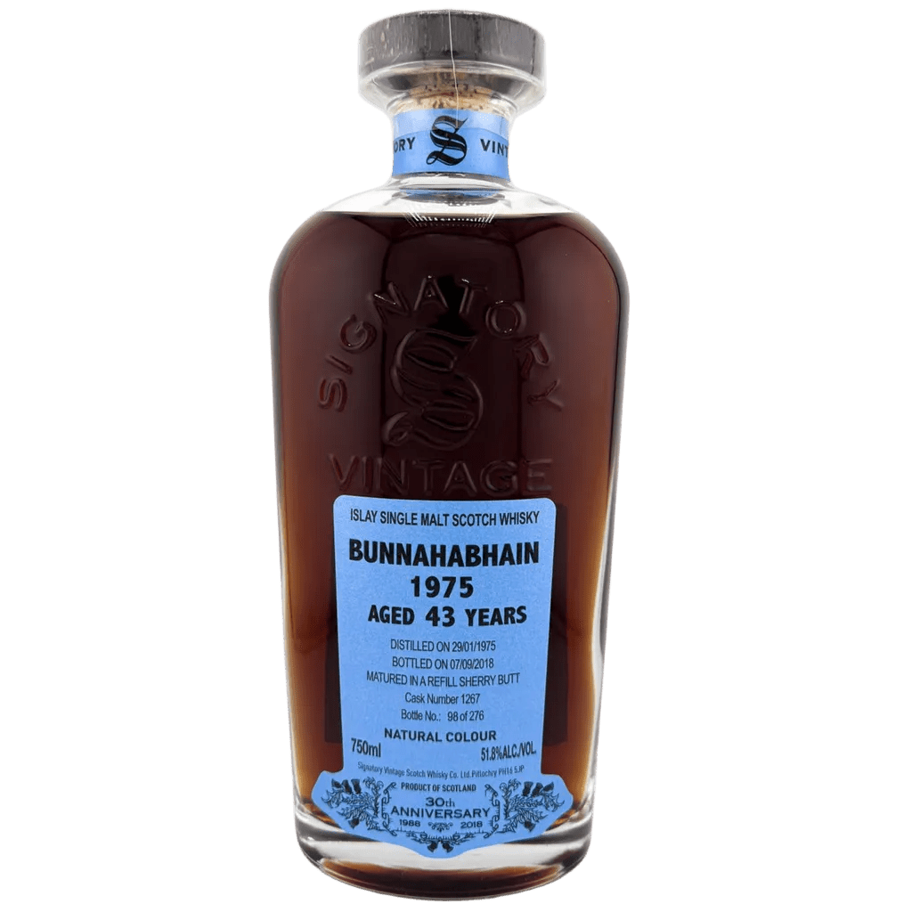 SIGNATORY VINATGE BUNNAHABHAIN 1975 43YR SHERRY BUTT 30TH ANNIVERSARY - SipNYC