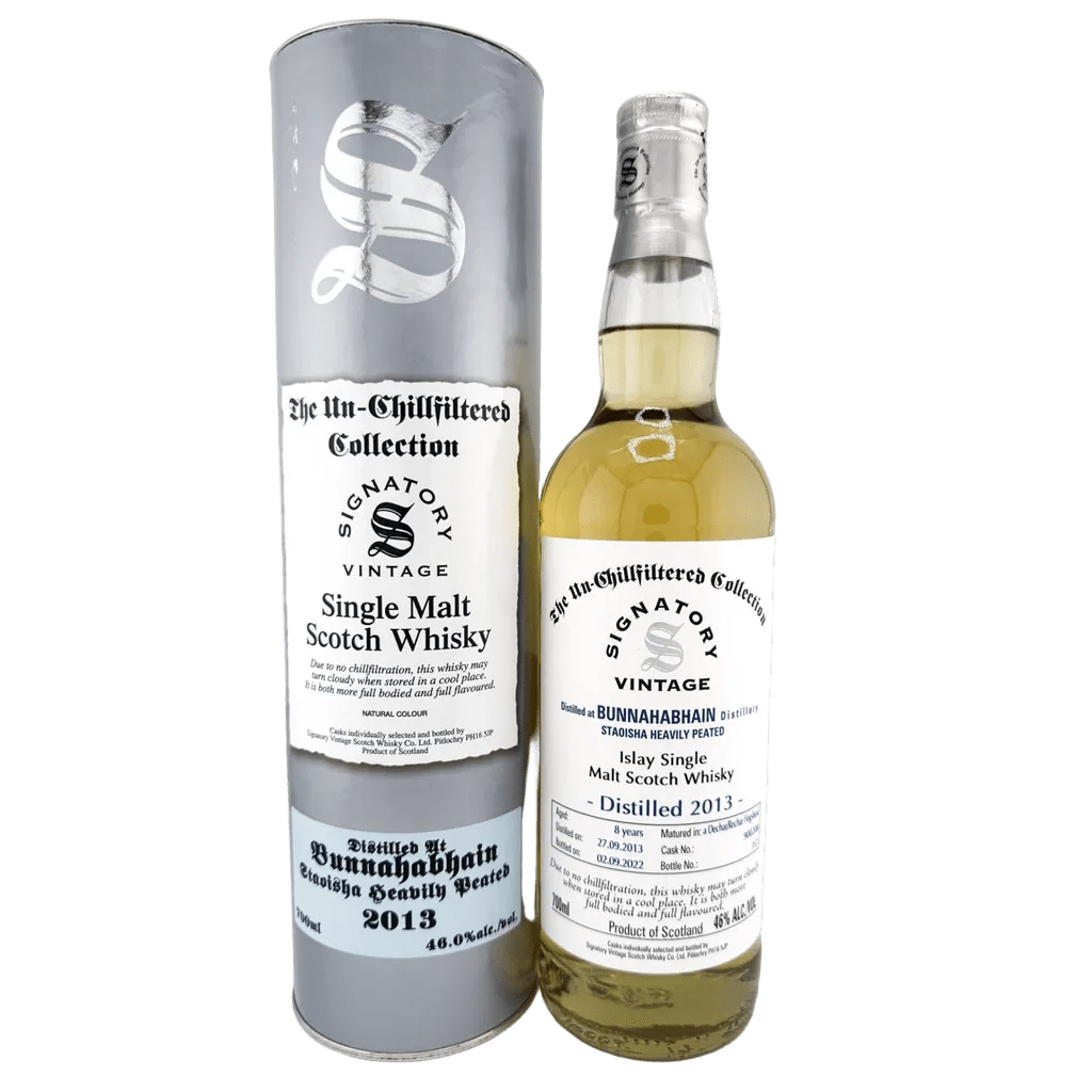 SIGNATORY VINATAGE BUNNAHABHAIN 2013 8YR STAOISHA HEAVILY PEATED - SipNYC