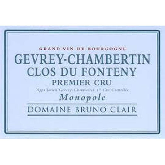 BRUNO CLAIR GEVREY CHAMBERTIN 1ER CRU MONOPOLE CLOS DU FONTENY 2020