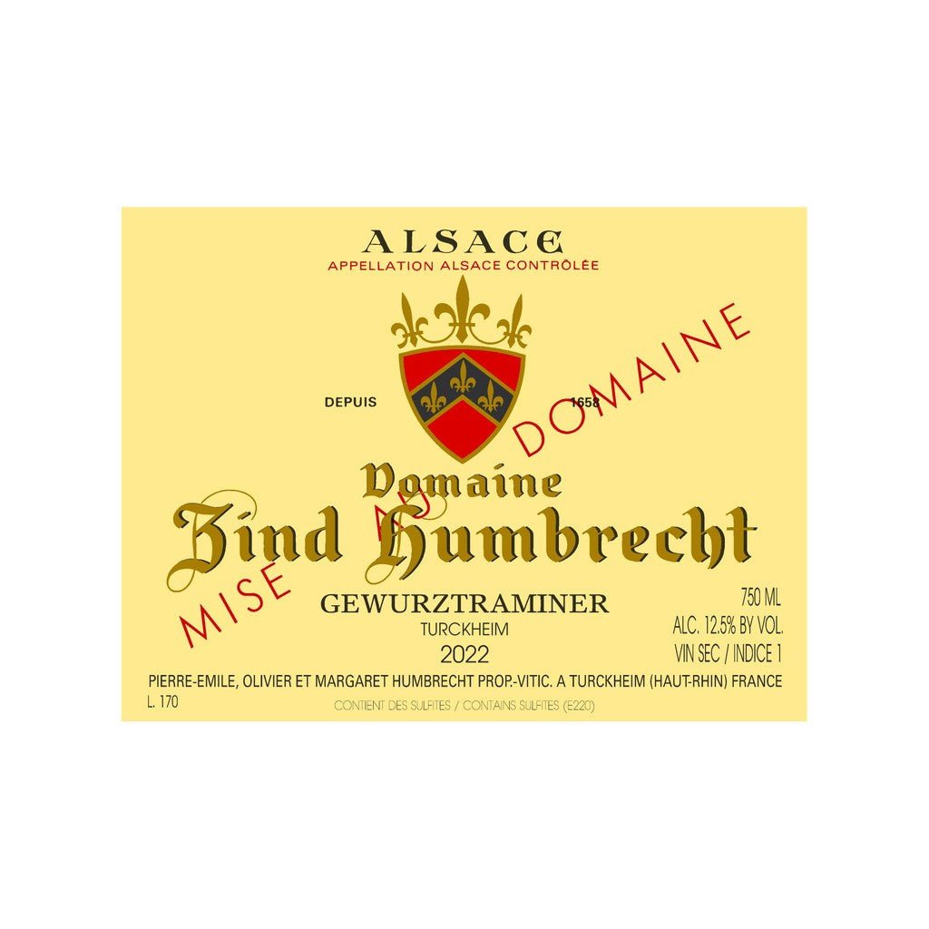 DOMAINE ZIND - HUMBRECHT GEWURZTRAMINER TURCKHEIM 2022 - SipNYC