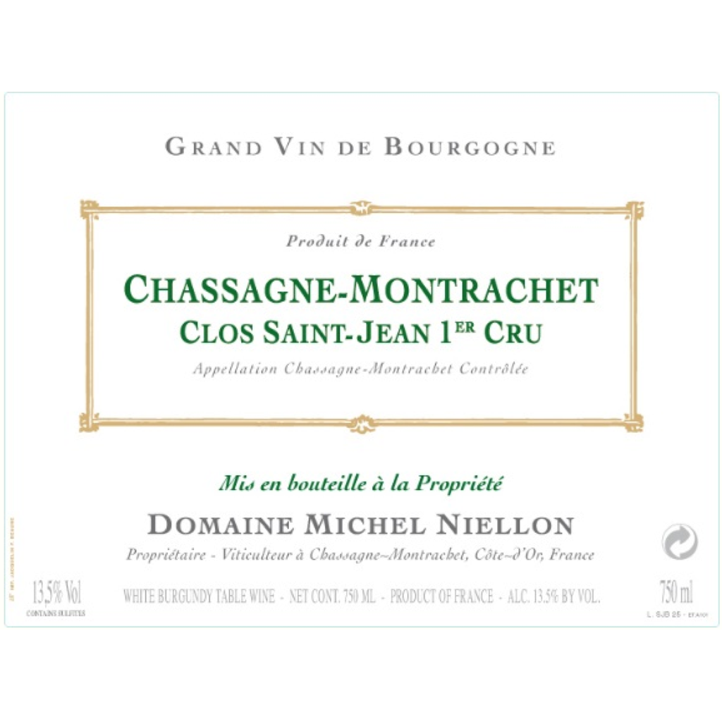 DOMAINE MICHEL NIELLON CHASSAGNE MONTRACHET 1ER CRU 'CLOS ST JEAN' 2022