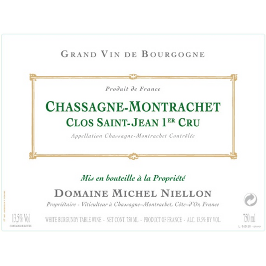 DOMAINE MICHEL NIELLON CHASSAGNE MONTRACHET 1ER CRU 'CLOS ST JEAN' 2022
