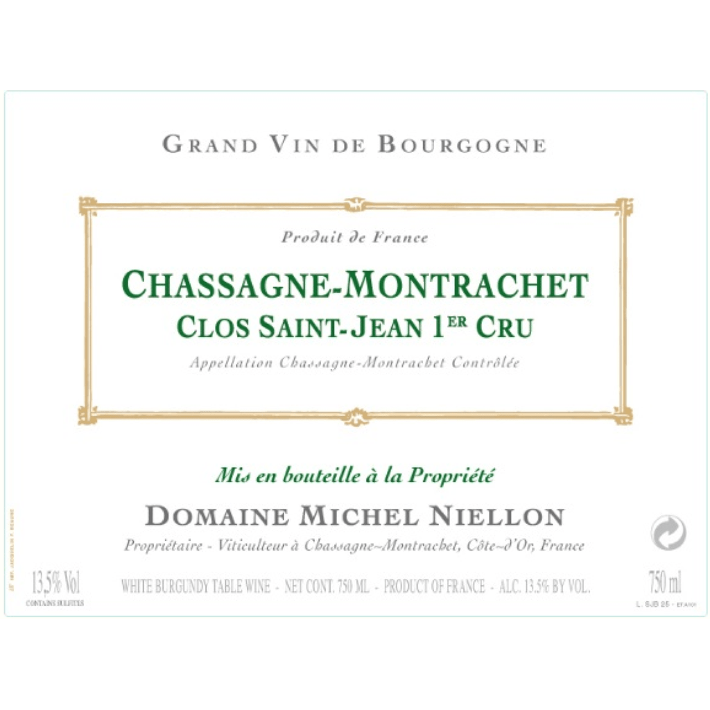 DOMAINE MICHEL NIELLON CHASSAGNE MONTRACHET 1ER CRU 'CLOS ST JEAN' 2022 - SipNYC