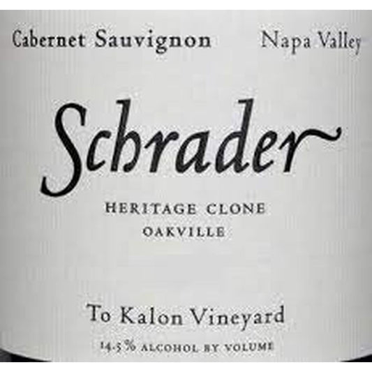 SCHRADER CABERNET HERITAGE CLONE TO KALON VYD 2018