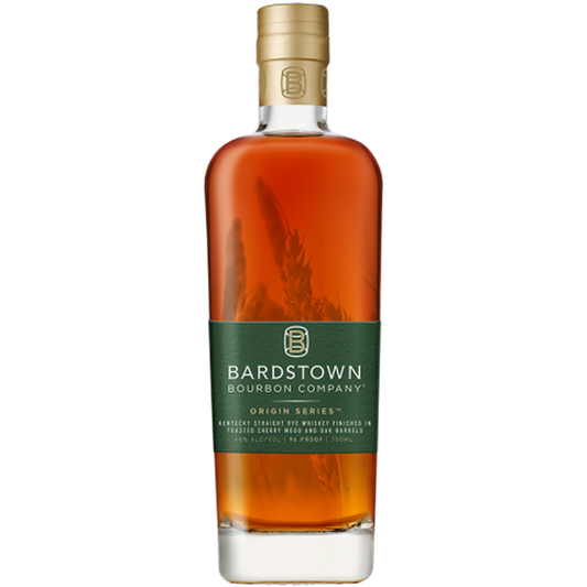 BARDSTOWN BOURBON COMPANY ORIGIN SERIES 6 YEARS OLD FINISHED IN TOASTED CHERRY WOOD AND OAK BARRELS STRAIGHT RYE WHISKY