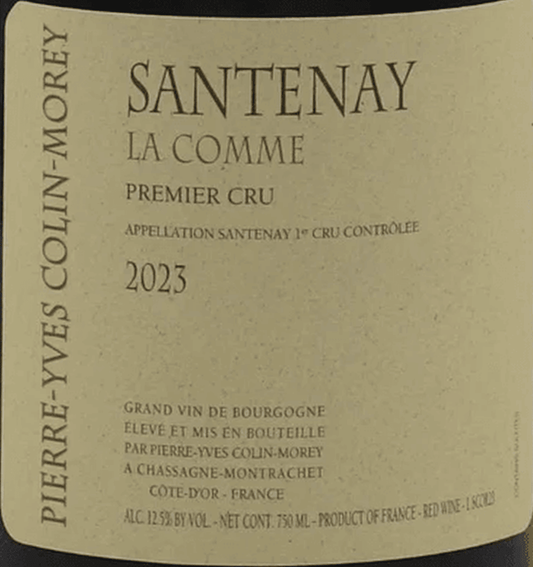 DOMAINE PIERRE - YVES COLIN - MOREY SANTENAY 1ER CRU BLANC 'LA COMME' 2023 - SipNYC
