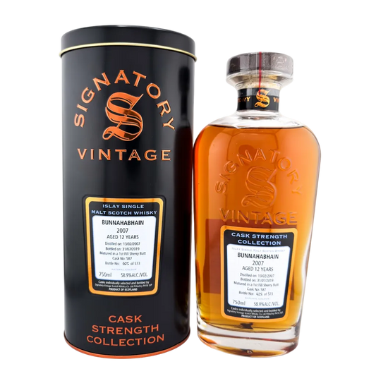 SIGNATORY VINTAGE BUNNAHABHAIN 2007 12YR CASK STRENGTH SHERRY BUTT - SipNYC