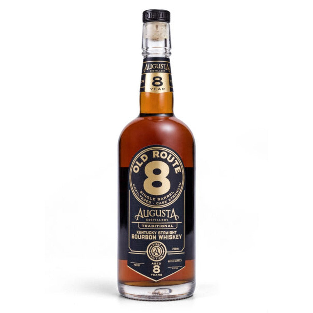 AUGUSTA DISTILLERY 8 YEARS OLD ROUTE 8 SINGLE BARREL UNFILTERED CASK STRENGTH KENTUCKY STRAIGHT BOURBON WHISKEY