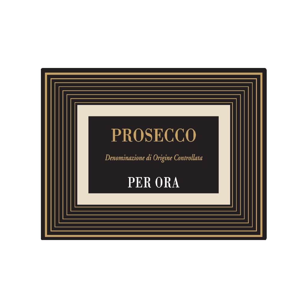 Botter Per Ora Prosecco DOC label - Italian Extra Dry sparkling wine from the Veneto