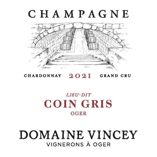 CHAMPAGNE DOMAINE VINCEY 'LIEU DIT COIN GRIS' BLANC DE BLANCS OGER GRAND CRU BRUT NATURE 2020 - SipNYC
