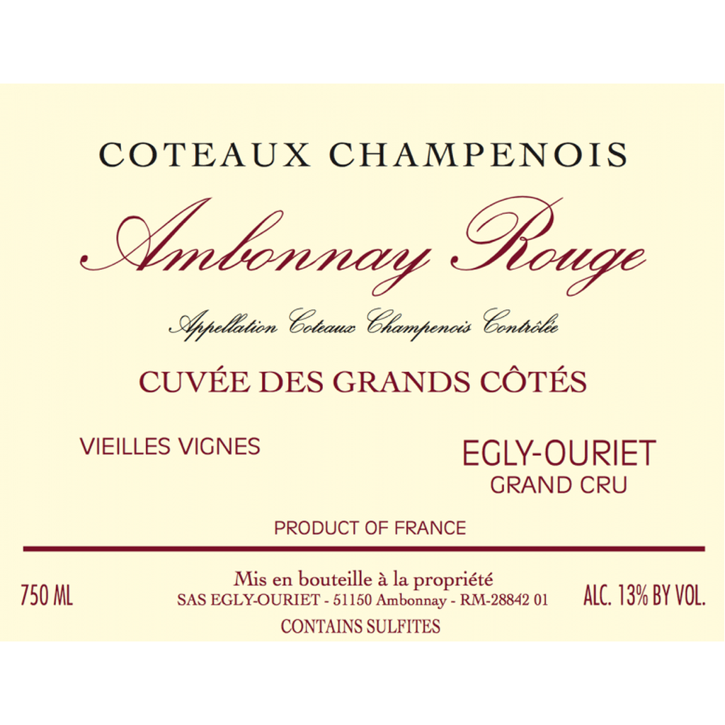 EGLY - OURIET COTEAUX CHAMPENOIS ROUGE "AMBONNAY ROUGE CUVEE DES GRANDS COTES VV" GRAND CRU - SipNYC