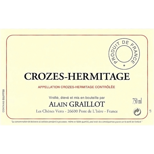 ALAIN GRAILLOT CROZES - HERMITAGE 2022 - SipNYC