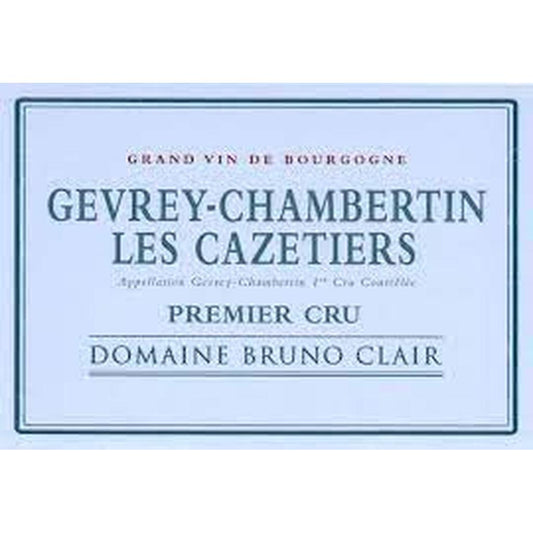 BRUNO CLAIR GEVREY CHAMBERTIN 1ER CRU LES CAZETIERS 2020