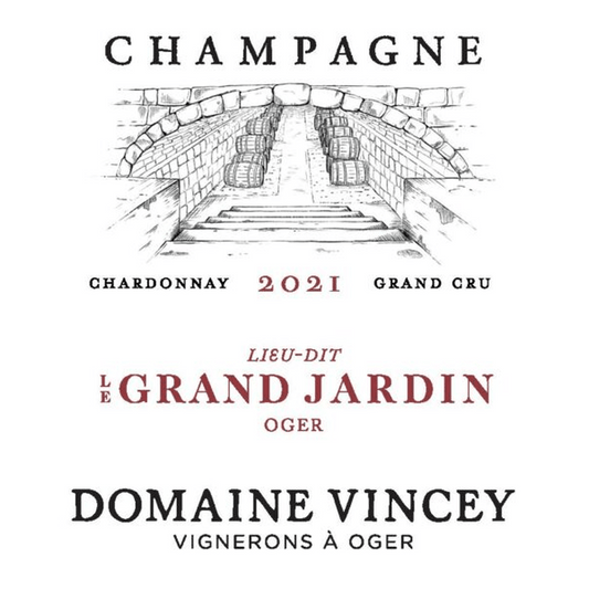 CHAMPAGNE DOMAINE VINCEY 'LE GRAND JARDIN BLANC DE BLANCS' OGER GRAND CRU BRUT NATURE 2020 - SipNYC